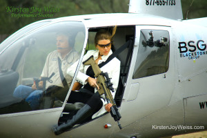 Shooting Gun from a Helicopter to Blow Up a Car