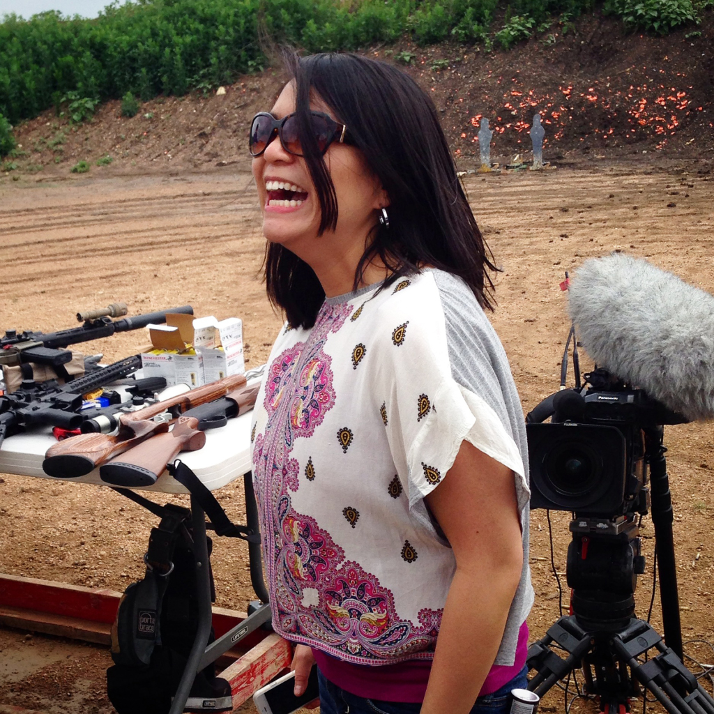 Candace after shooting smile