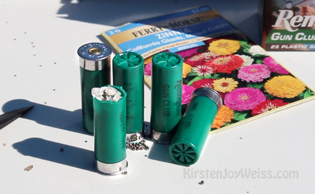 custom shotgun shells flower seed garden with a gun words